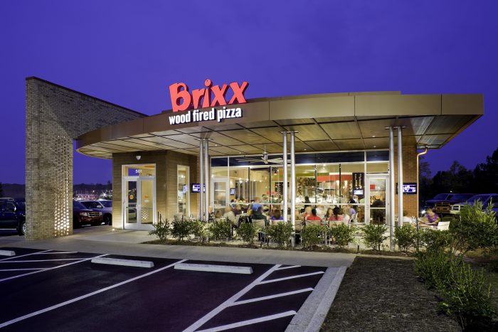 Brixx pizza restaurant architecture and interior design