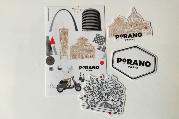 Porano-Pasta-Restaurant-Custom-Illustrated-Stickers-768x512