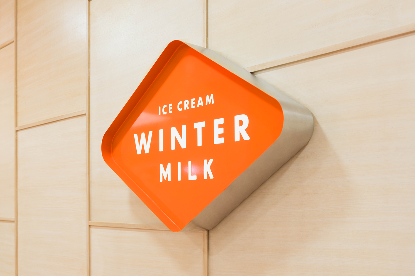 Winter Milk ice cream shop branding Grits + Grids