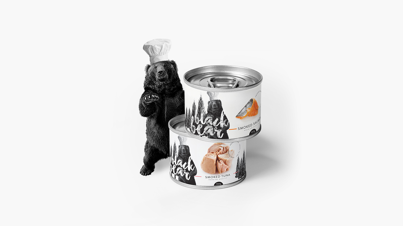 Black Bear smoked food branding & packaging - Grits + Grids
