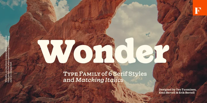 Wonder font typeface by Fenotype on MyFonts