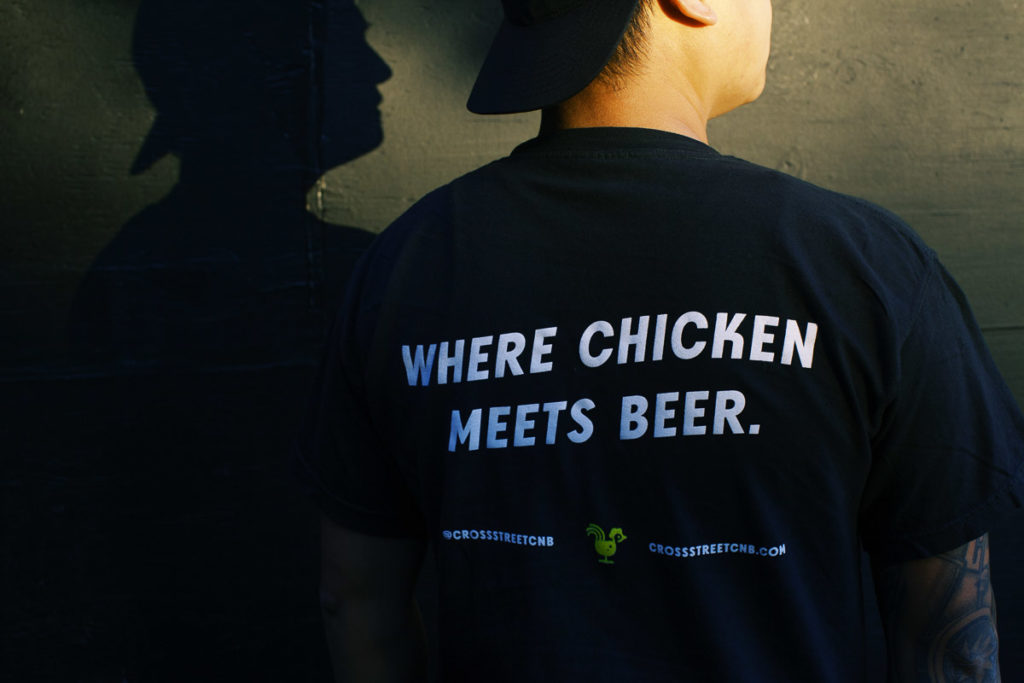 Cross Street chicken and beer restaurant branding by Meiwen See