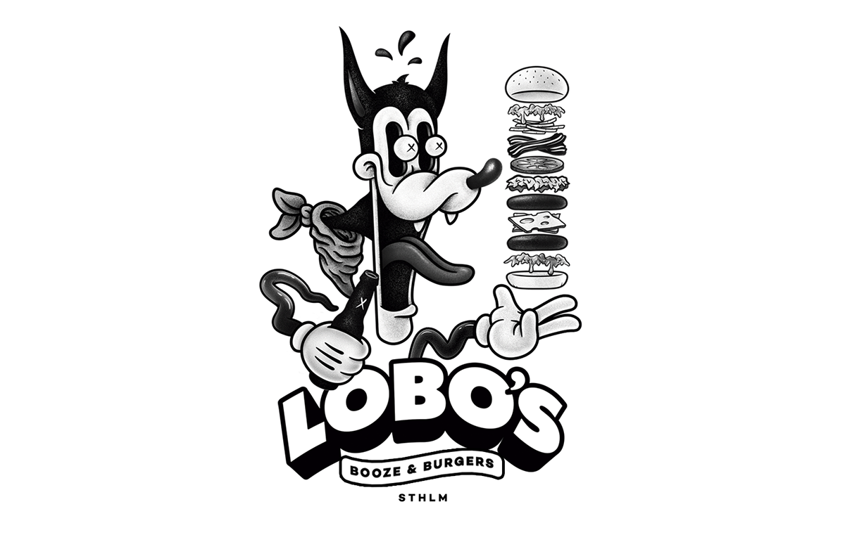 Lobos' restaurant branding by Amber in Merida Mexico