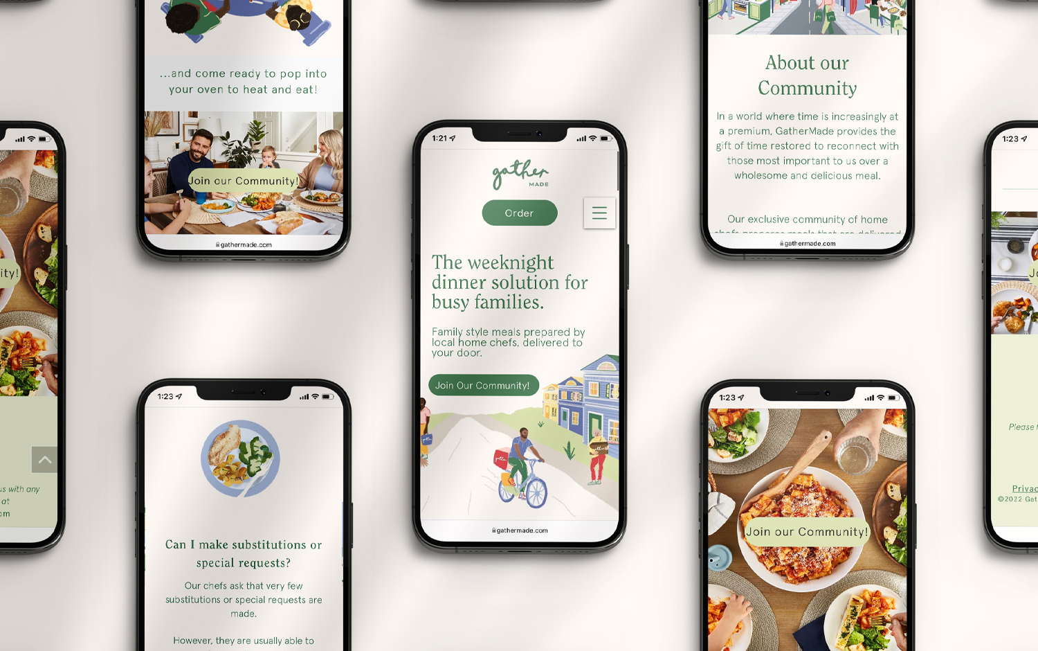Gather Made food delivery branding by Crown Creative