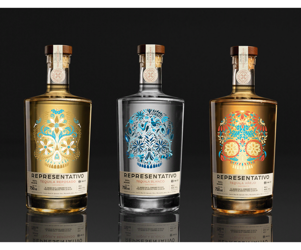 Representivo Tequila branding and package design by Henriquez Lara Estudio